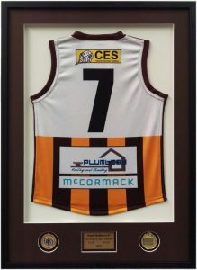 Footy jumper framed